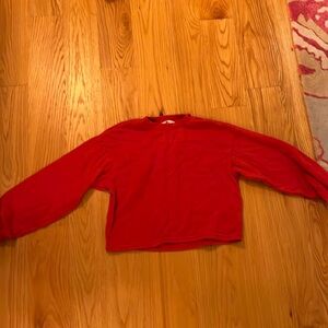H&M red cropped sweatshirt size 14 year olds